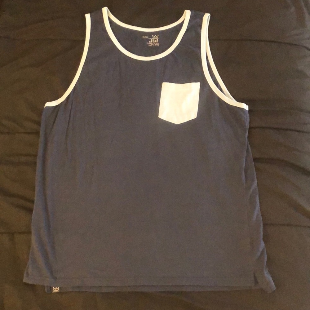 Mens Blue Crown Tank Top